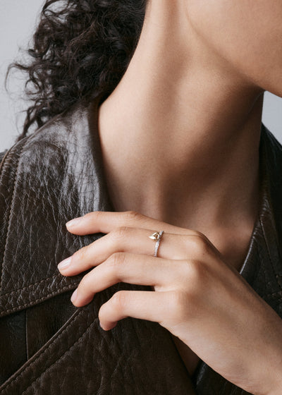 Diamond Heart Knocker Ring