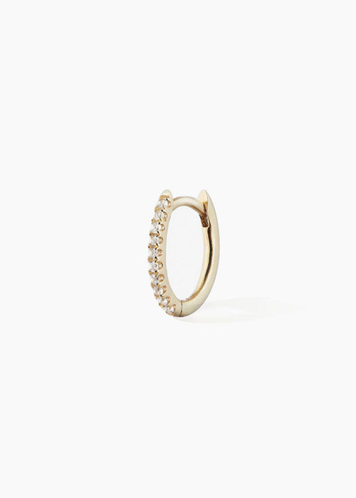 Mini Oval Hoop with White Topaz (Pre-order)