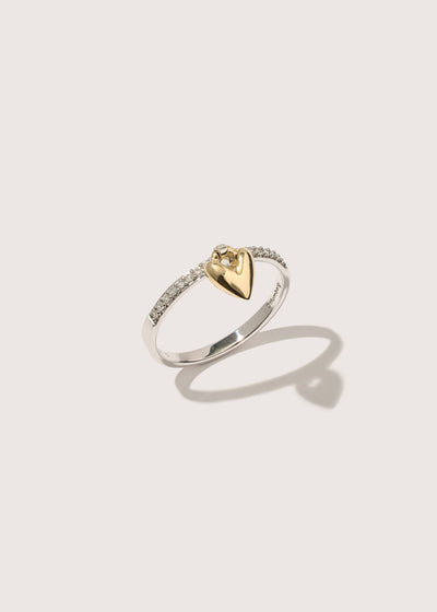 Diamond Heart Knocker Ring