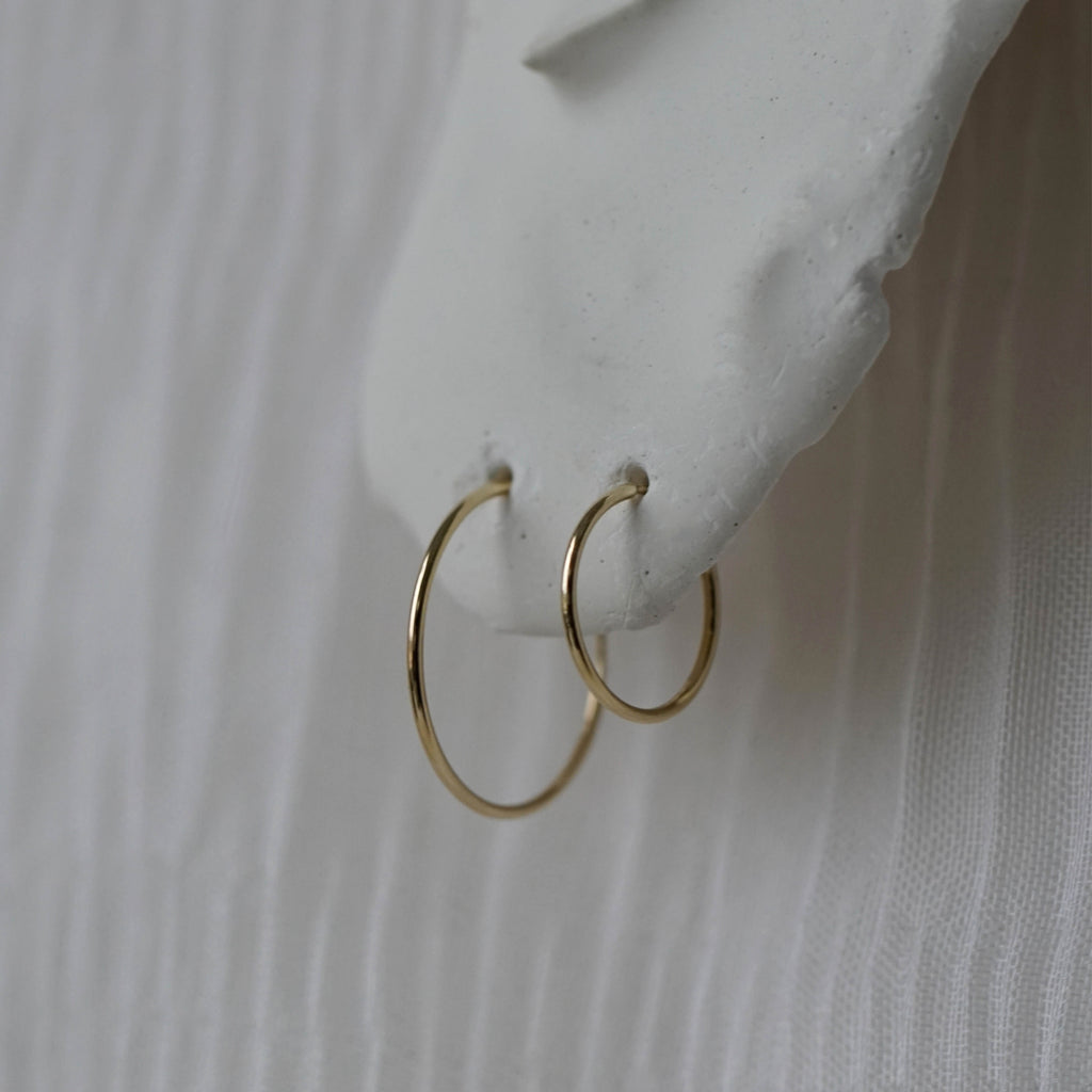 Solid gold endless deals hoop earrings