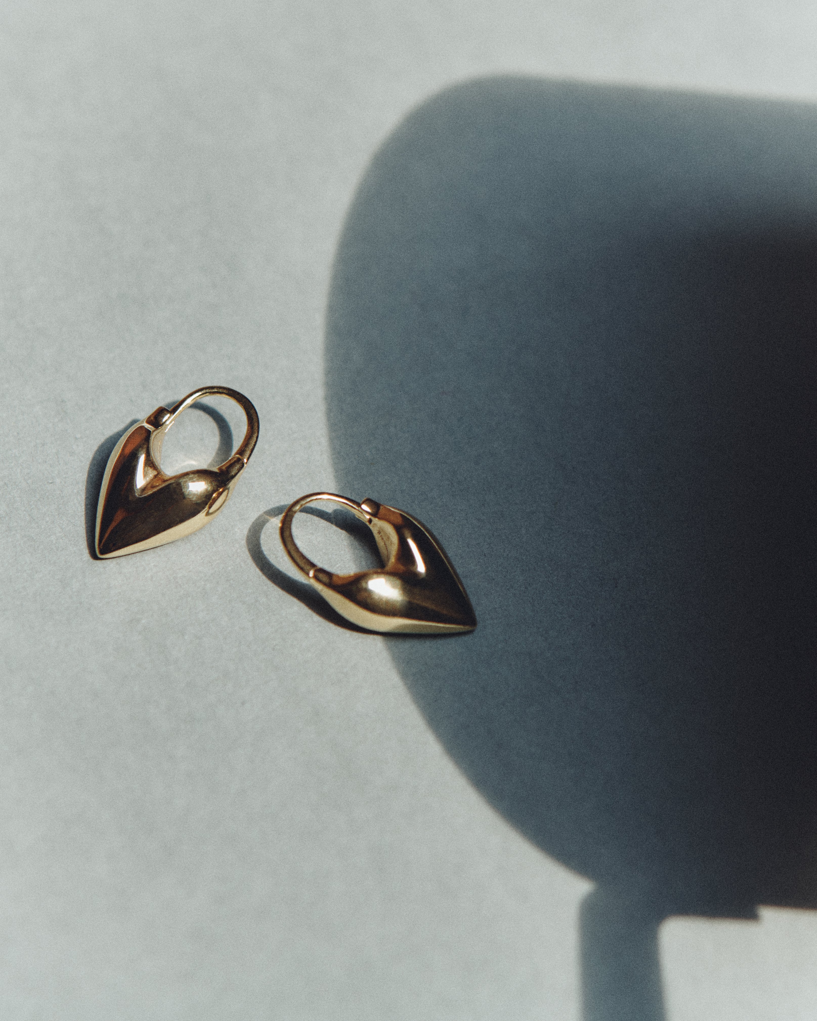 still life shot of roscida heart hoops