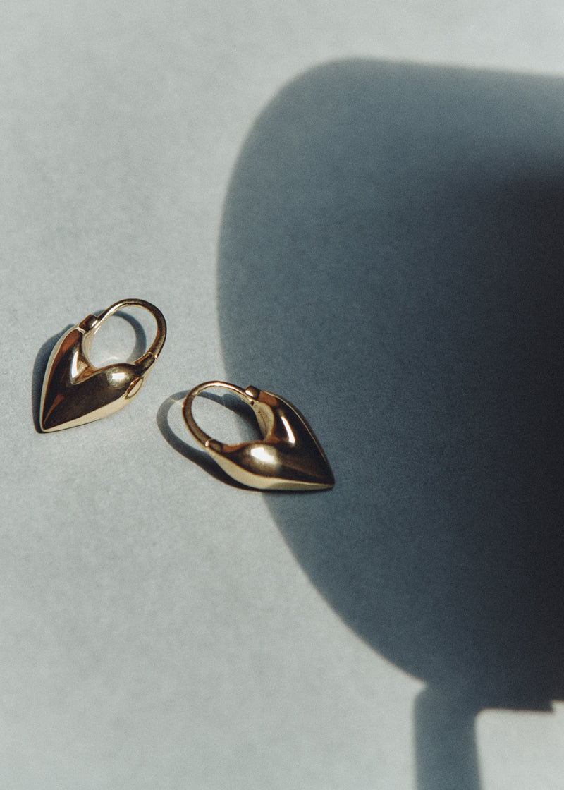 still life shot of roscida heart hoops