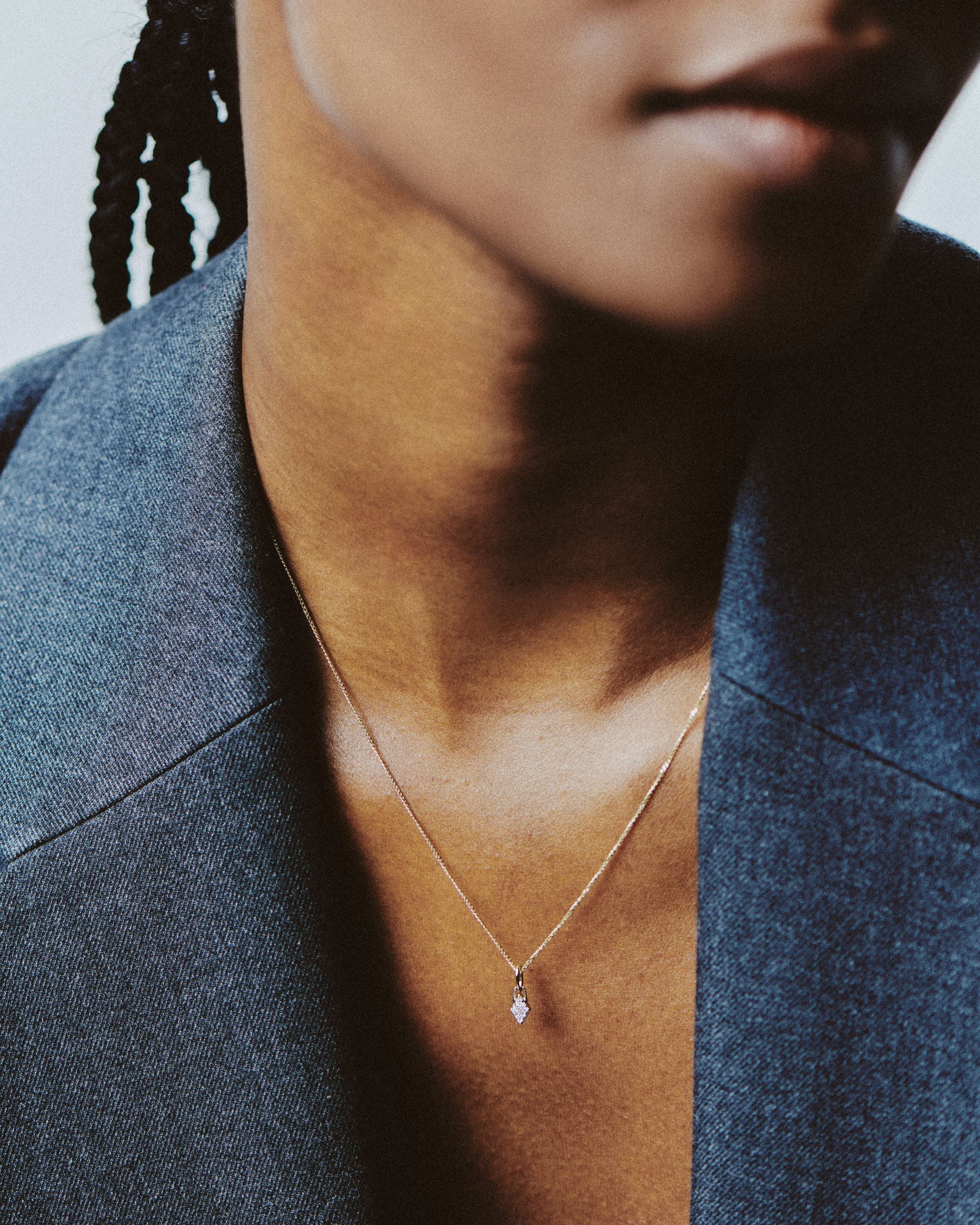 tiny diamond pendant