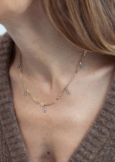 Personalised Initial Diamond Necklace (Made To Order)