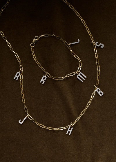 Personalised Initial Diamond Necklace (Made To Order)