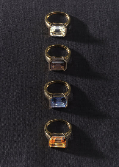 14kt Smokey Quartz Domino Set