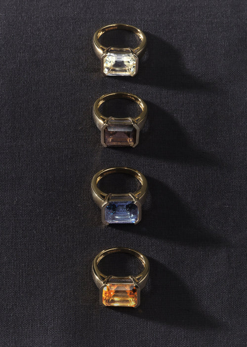 14kt Smokey Quartz Domino Set