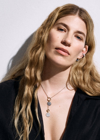 9kt Midnight Diamond Rhodium Roscida Drop Hoops