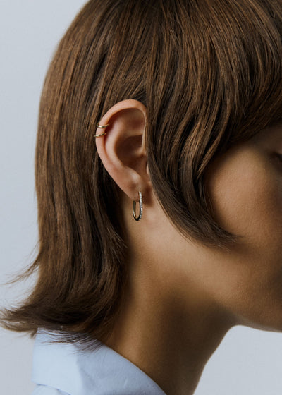 Oval Diamond Hoops
