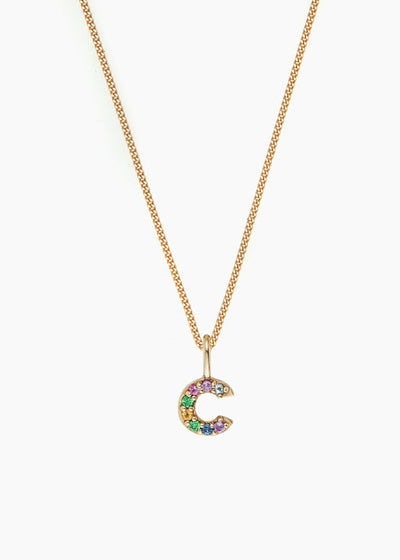 Rainbow Initial Pendant (Made To Order)