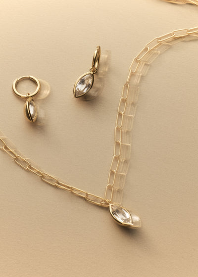 Marquise Quartz Drop Earrings