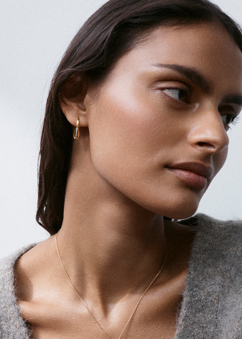 Pavé Roscida Drop Hoops