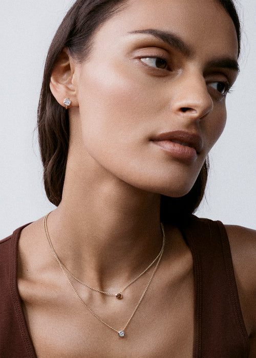 Smokey Quartz Domino Necklace