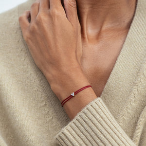 Diamond Heart Cord Bracelet