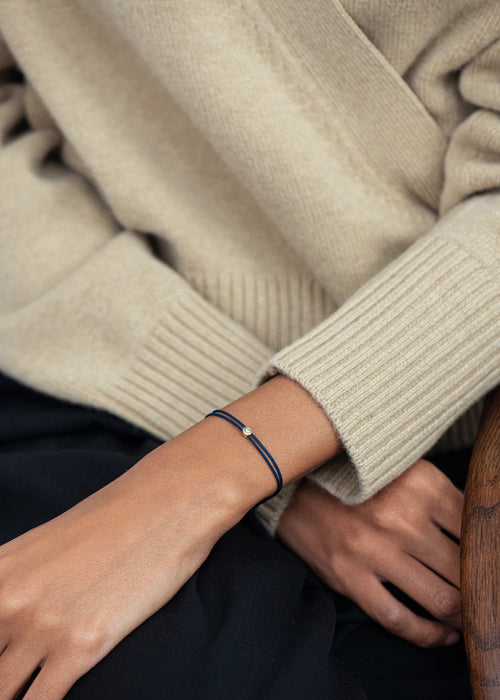 Diamond Bezel Cord Bracelet