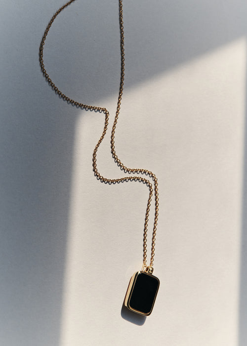 Onyx Tag Necklace