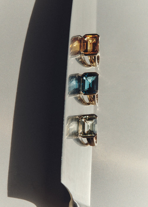 14kt Mint Quartz Domino Set