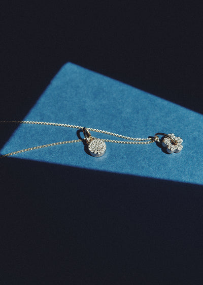 Tiny Diamond Disc Necklace