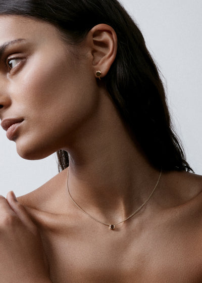 Smokey Quartz Domino Necklace