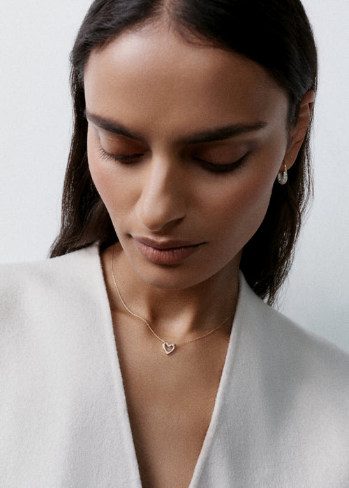 Petite Diamond Heart Necklace
