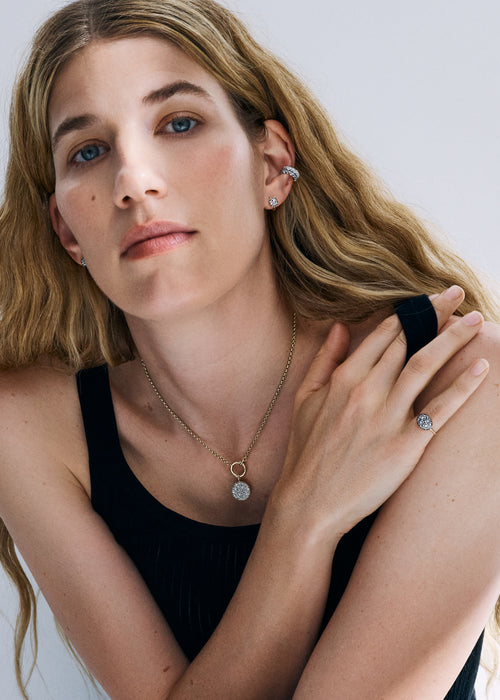 Dual Midnight Diamond Disc Necklace
