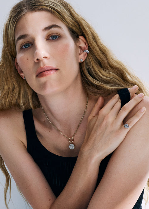 Dual Midnight Diamond Disc Necklace