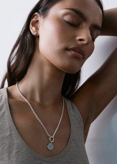 Midnight Diamond Disc Pendant