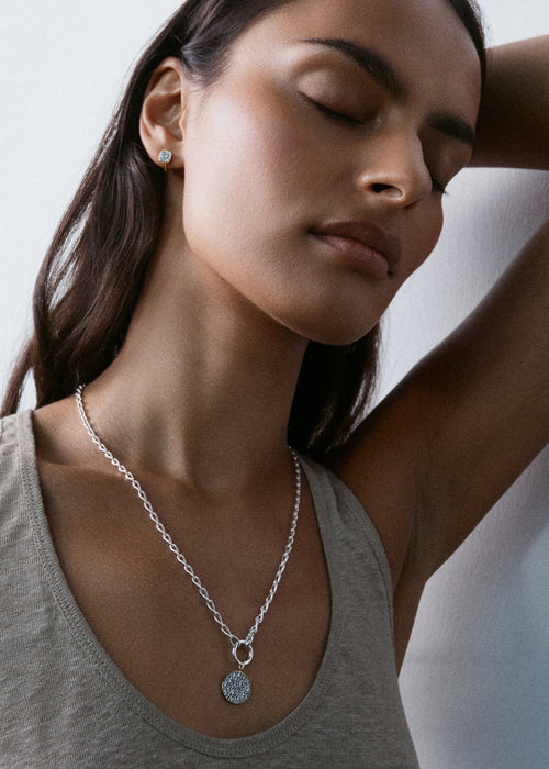 Midnight Diamond Disc Pendant