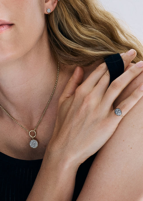 Dual Midnight Diamond Disc Necklace