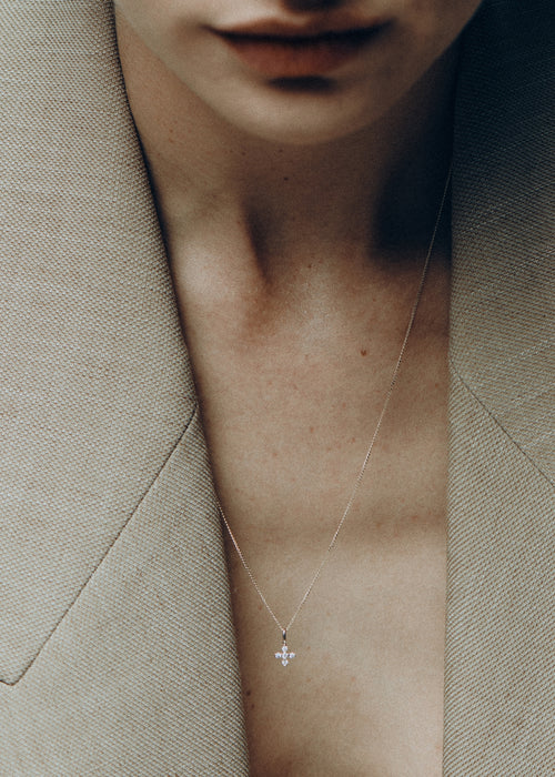 Tiny Diamond Cross Necklace