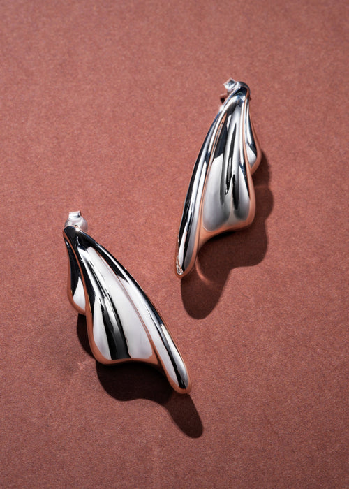 Statement Wave Earrings and Cuff Set