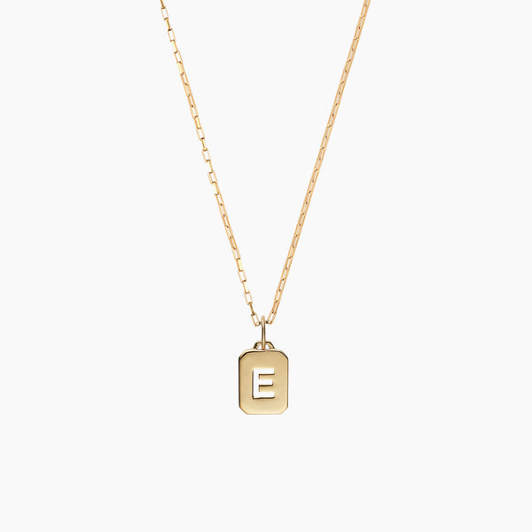 Initial Tag Pendant on Electric Chain
