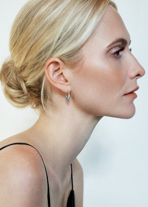 9kt Midnight Diamond Roscida Heart Earrings