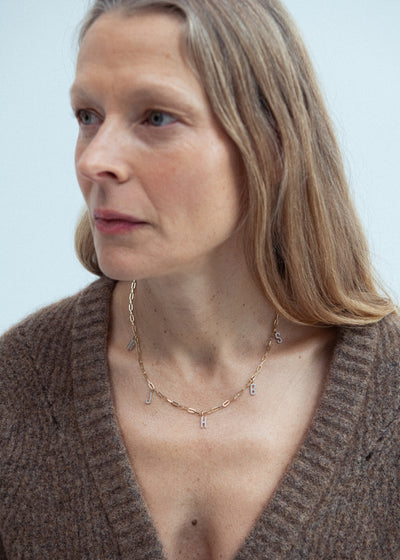 Personalised Initial Diamond Necklace (Made To Order)