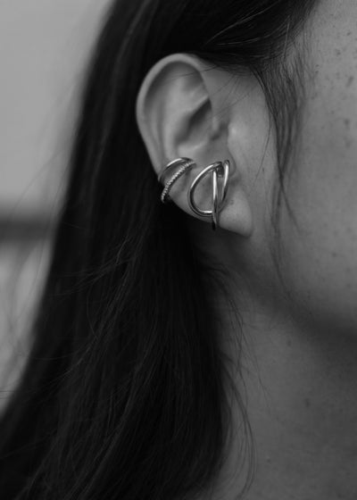 Silver Signature Ear Cuff Set
