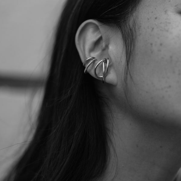 Silver Signature Ear Cuff Set