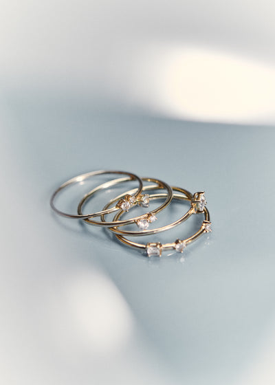 Twin Topaz Bamboo Ring