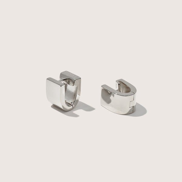 Chunky Square Huggie Earrings