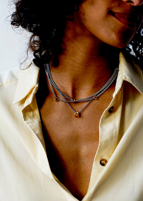 Mixed Metal Knot Necklace