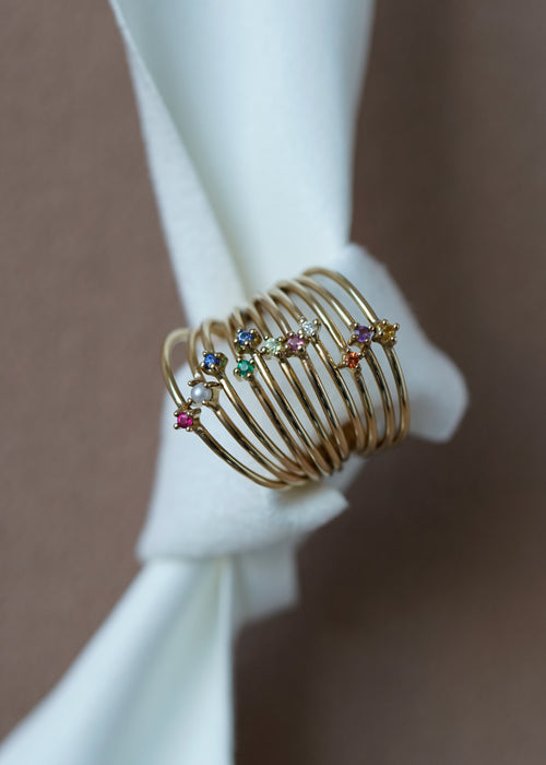 Heart Knot Birthstone Ring (10K Gold) - Talisa Jewelry