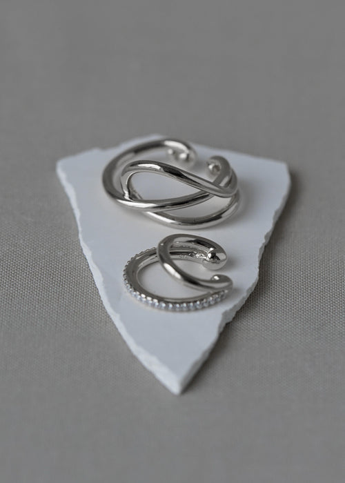 Silver Signature Ear Cuff Set