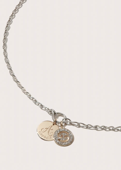 Diamond Zodiac & Engraved Eternal Necklace