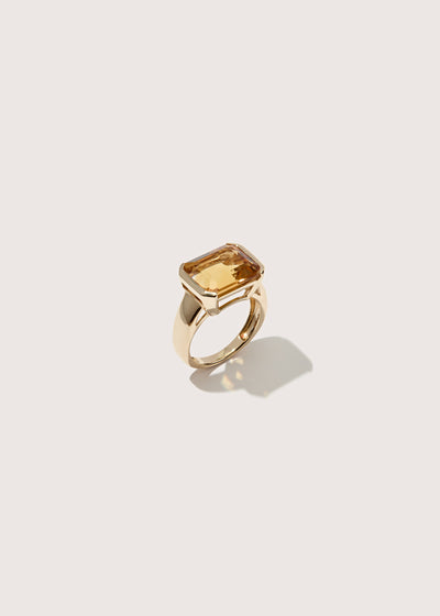 Citrine Domino Ring