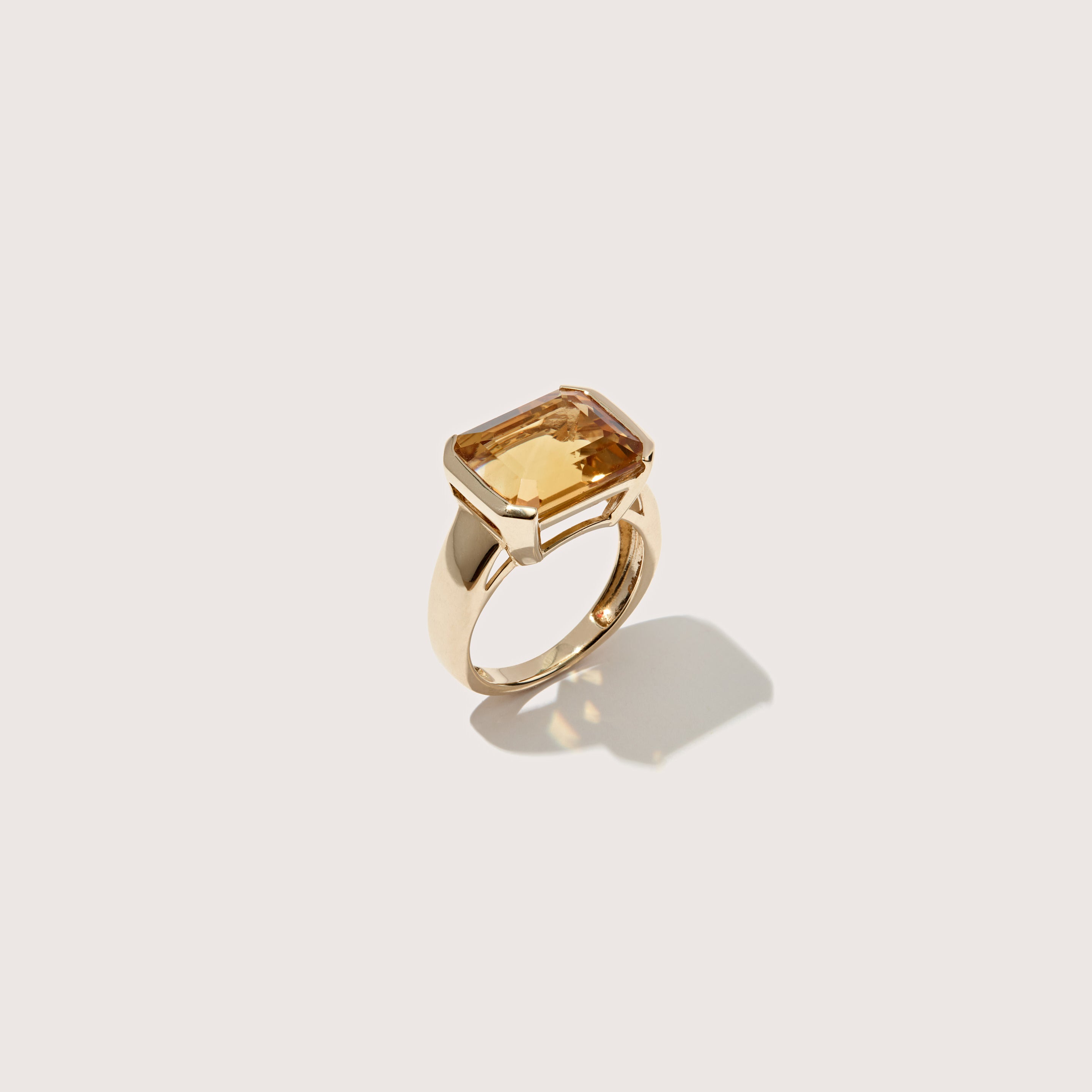 Citrine Domino Ring