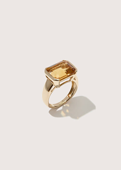 Citrine Domino Ring