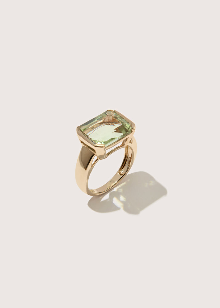 Mint Quartz Domino Ring