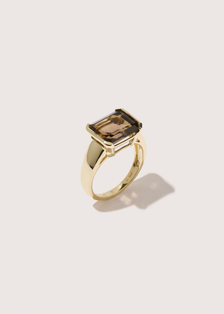 Smokey Quartz Domino Ring