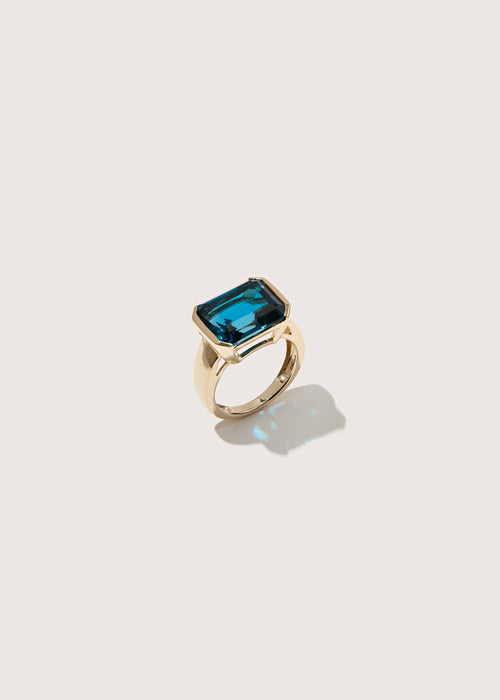 Blue Topaz Domino Ring