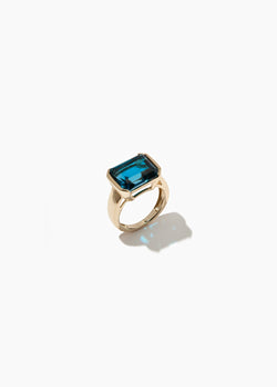 Blue Topaz Domino Ring