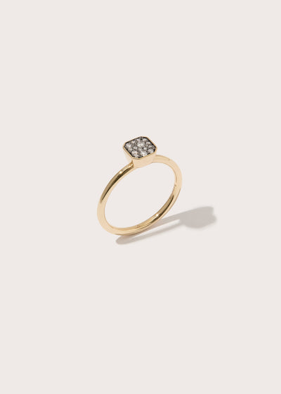 Slim Midnight Diamond Domino Ring